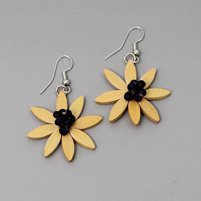 Best hoop earrings with crescent-shaped designs for a bold, moon-inspired style-Yellow Amaya Flower Earrings