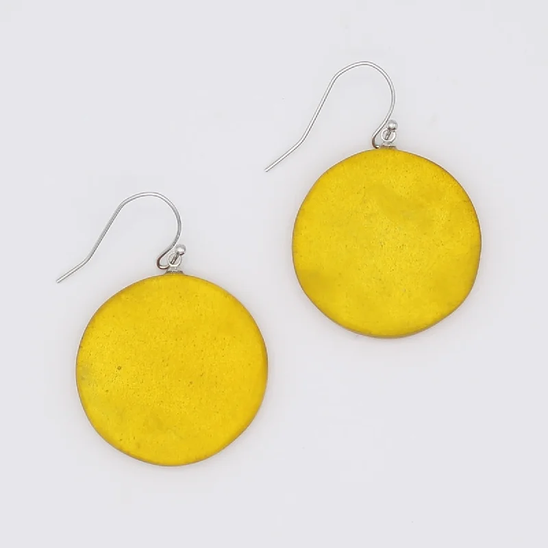 Hoop earrings with polished silver finish for a shiny, modern appeal-Yellow Tessie Statement Earrings