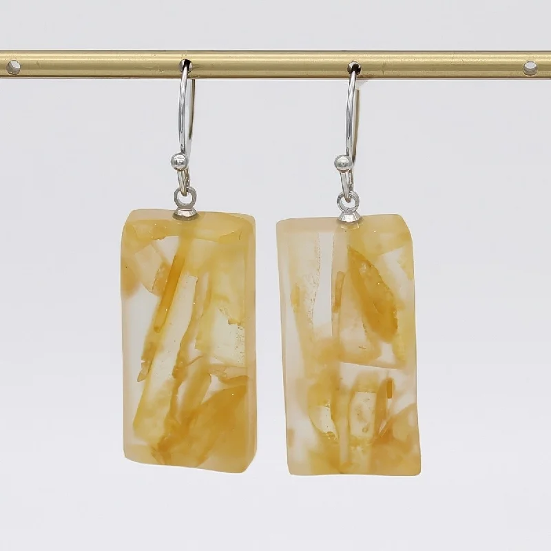 Best hoop earrings with geometric hexagon shapes for a modern, angular look-Yellow Vega Earrings