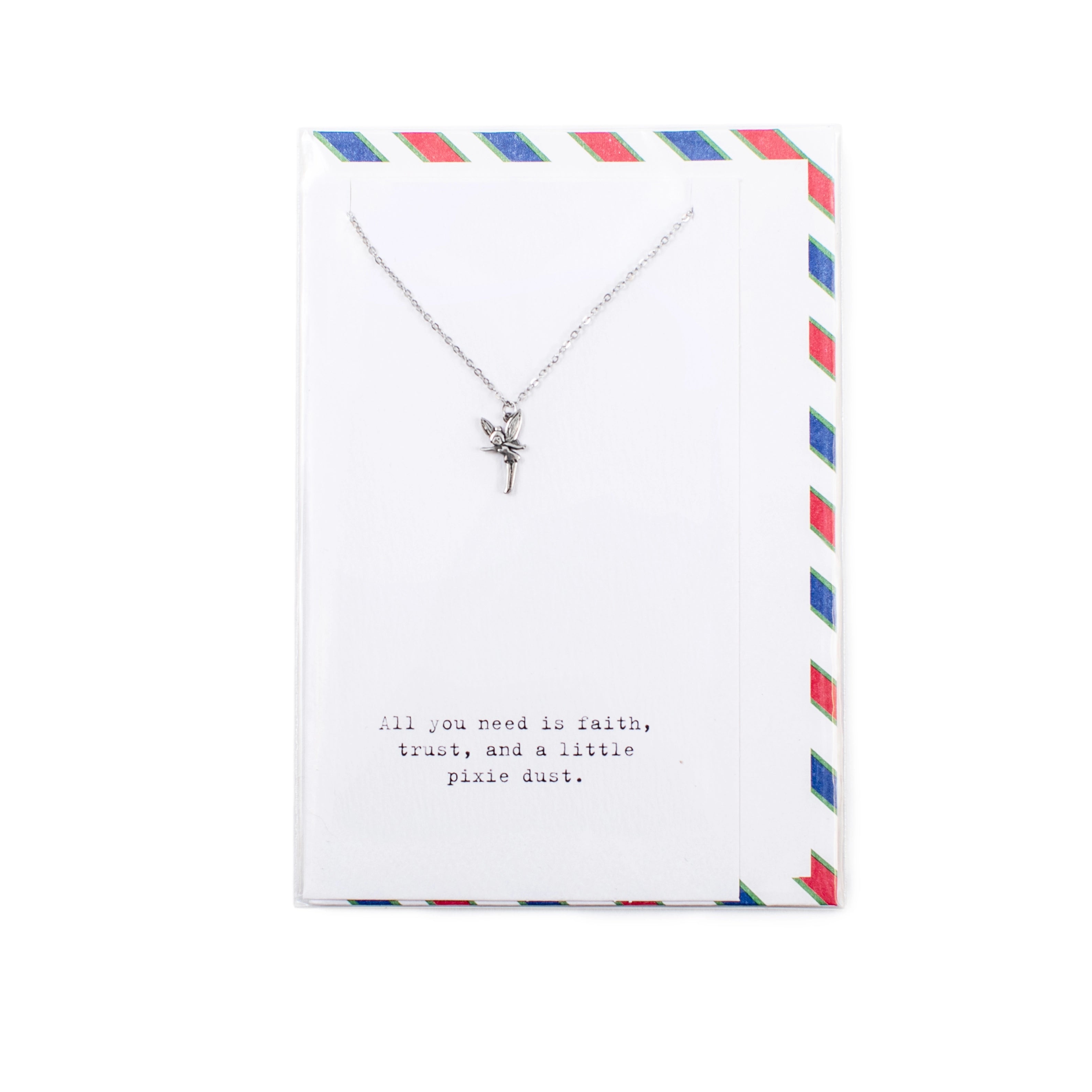 Elegant necklaces and pendants with diamond accents for added sparkle-***Air Mail Littles Collection - Necklace - Fairy