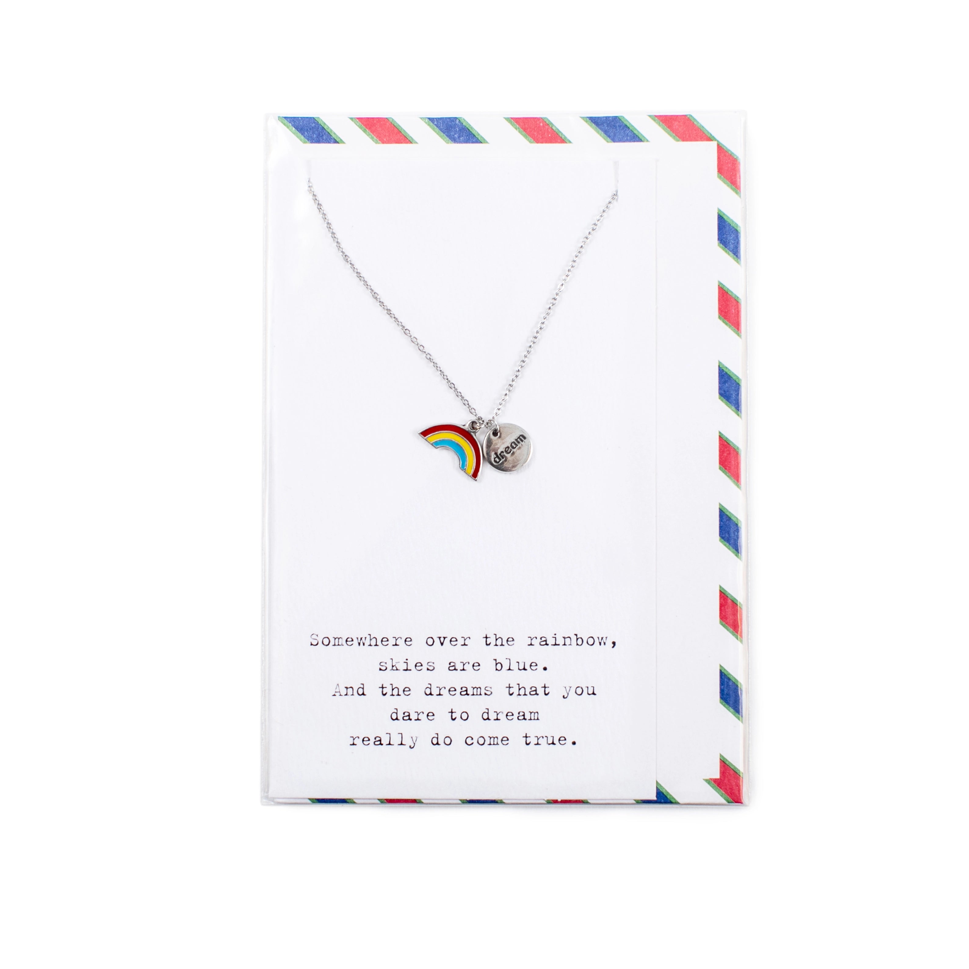 Best necklaces and pendants with adjustable chains for a customizable fit-***Air Mail Littles Collection - Necklace - Rainbow