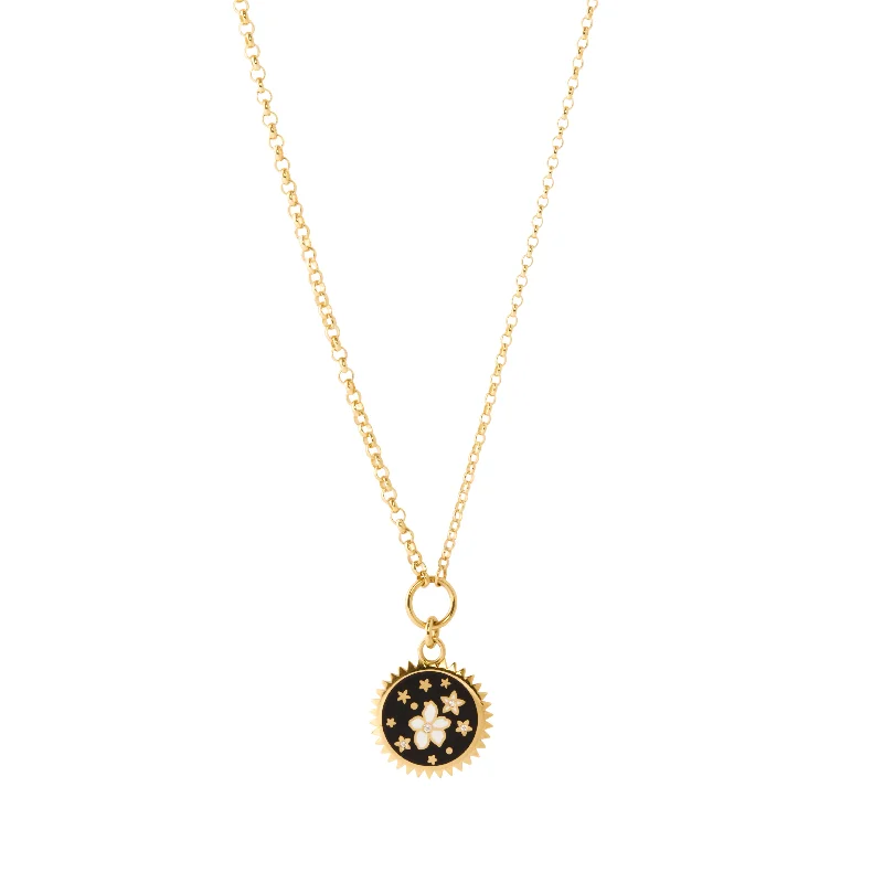 Best necklaces and pendants with matching earrings for a coordinated, elegant look-Small Belcher - Black Resilience Medallion