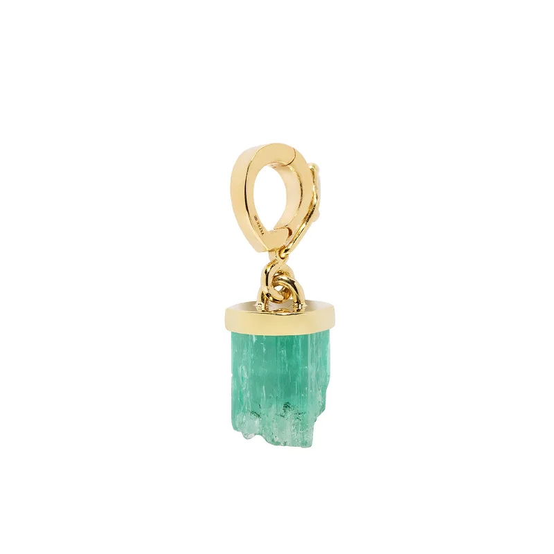 Best necklaces and pendants with butterfly wings for a delicate, graceful style-Small Emerald Column Charm