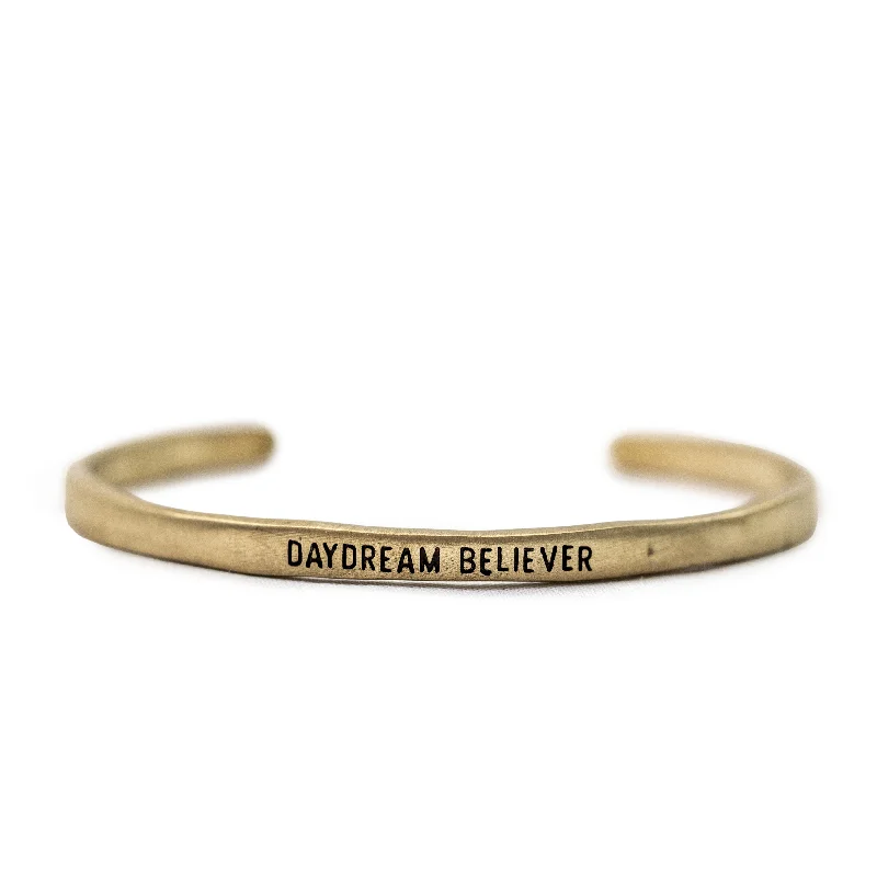 Best necklaces and pendants with silver chains for a sleek, timeless look-***Brass Cuff - Daydream Believer