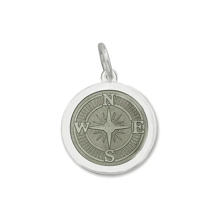 Necklaces and pendants with celestial starburst designs for a radiant look-Compass Rose Pewter