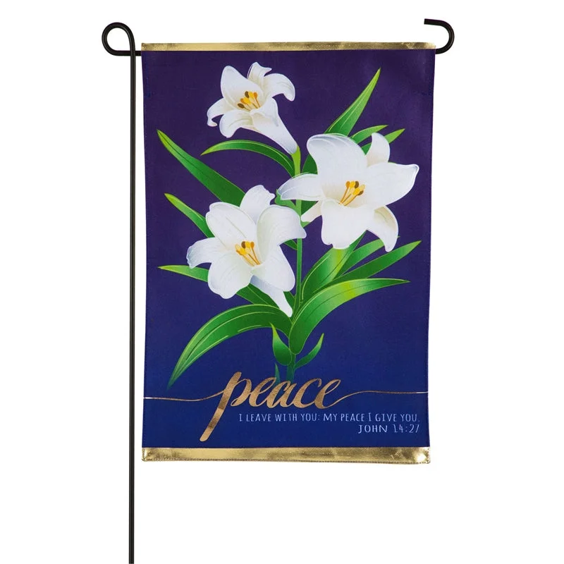 Necklaces and pendants with diamond pendants for a luxurious sparkling effect-Evergreen- Easter Lilies garden flag