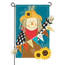 Necklaces and pendants with matching rings for a coordinated set of jewelry-Evergreen- Fall Scarecrow welcome garden flag