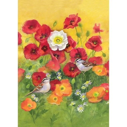 Necklaces and pendants with angel wing motifs for a spiritual, meaningful design-Evergreen- Poppy fields garden flag