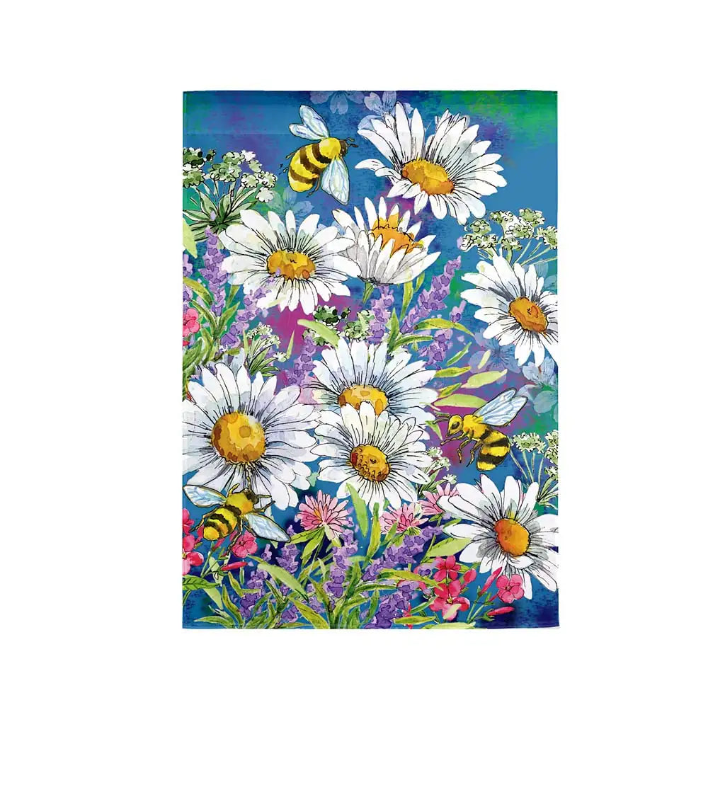 Beautiful necklaces and pendants with diamond-encrusted designs for maximum sparkle-Evergreen- Watercolor Daisies Garden Flag