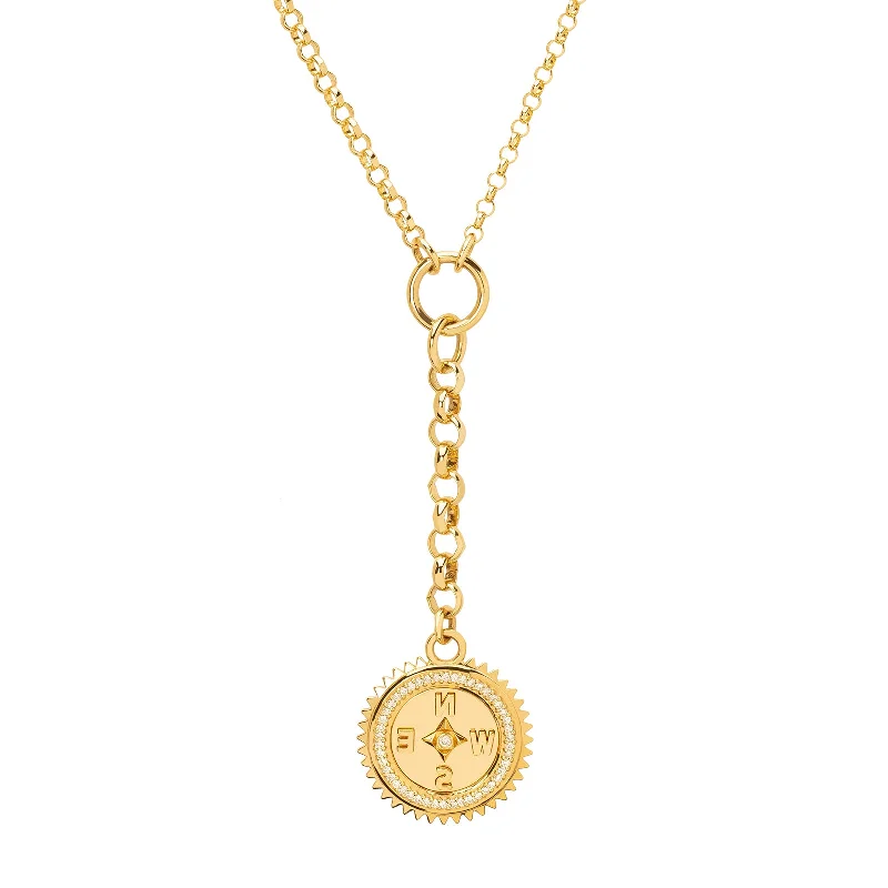 Elegant necklaces and pendants with onyx stones for a sleek, polished look-Small Belcher Chain - Internal Compass