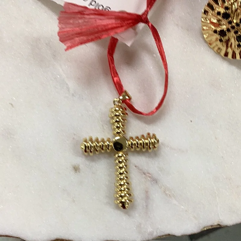 Stunning necklaces and pendants with jade gemstones for a calming green hue-gold cross charm