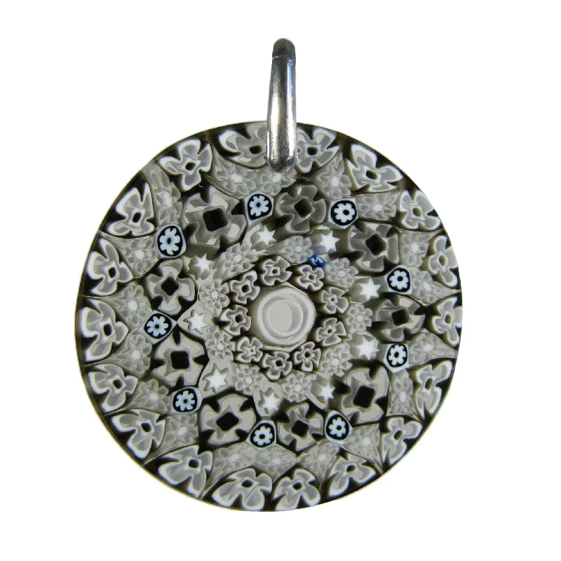 Best necklaces and pendants with zodiac signs for a celestial, astrology-inspired vibe-Gray Millefiori Round Pendant (25) ø 34 mm