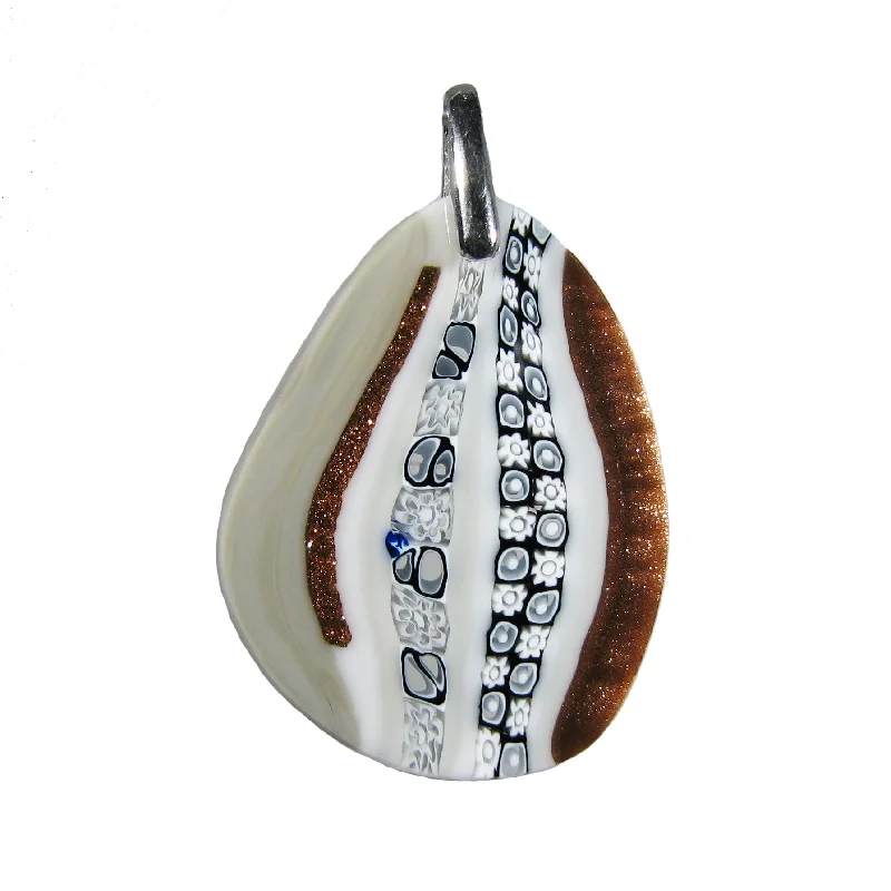 Best necklaces and pendants with seashell designs for a tropical, beachy vibe-Gray Murrina Inglesina Drop-shaped Murano glass pendant