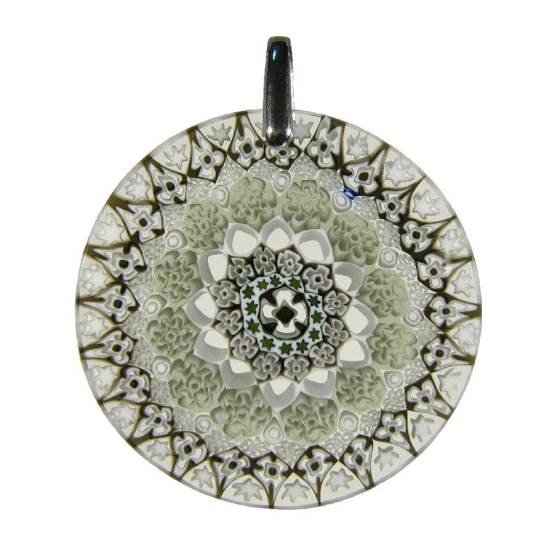 Best necklaces and pendants with crystal accents for a sparkling and elegant style-Gray Murrina Millefiori Murano glass round pendant (27) ⌀ 37 mm