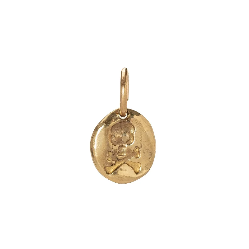 Trendy necklaces and pendants with geometric shapes for a modern aesthetic-Skull Pendant - Yellow Gold