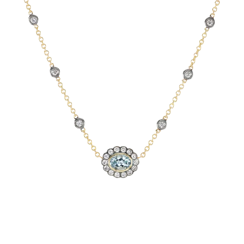 Necklaces and pendants with lotus flower designs for a spiritual, peaceful vibe-Lexie Choker in Aquamarine