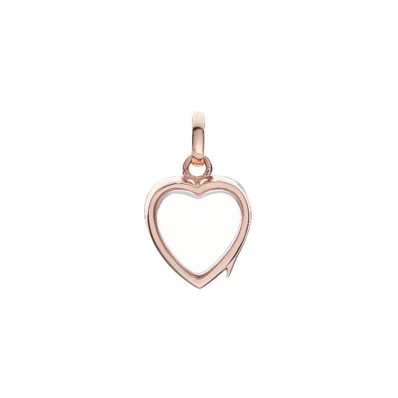 Stunning necklaces and pendants with aquamarine stones for a serene effect-Small Heart Locket - Rose Gold