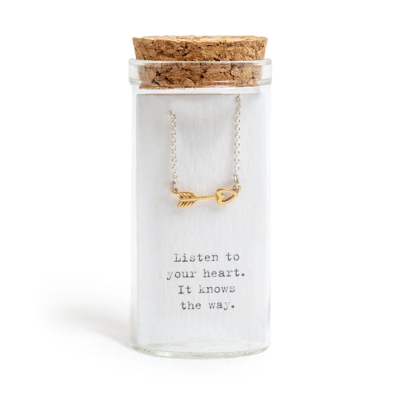 Best necklaces and pendants with heart-shaped lockets for a sentimental keepsake-Message in a Bottle Collection - Necklace - Gold Arrow Necklace