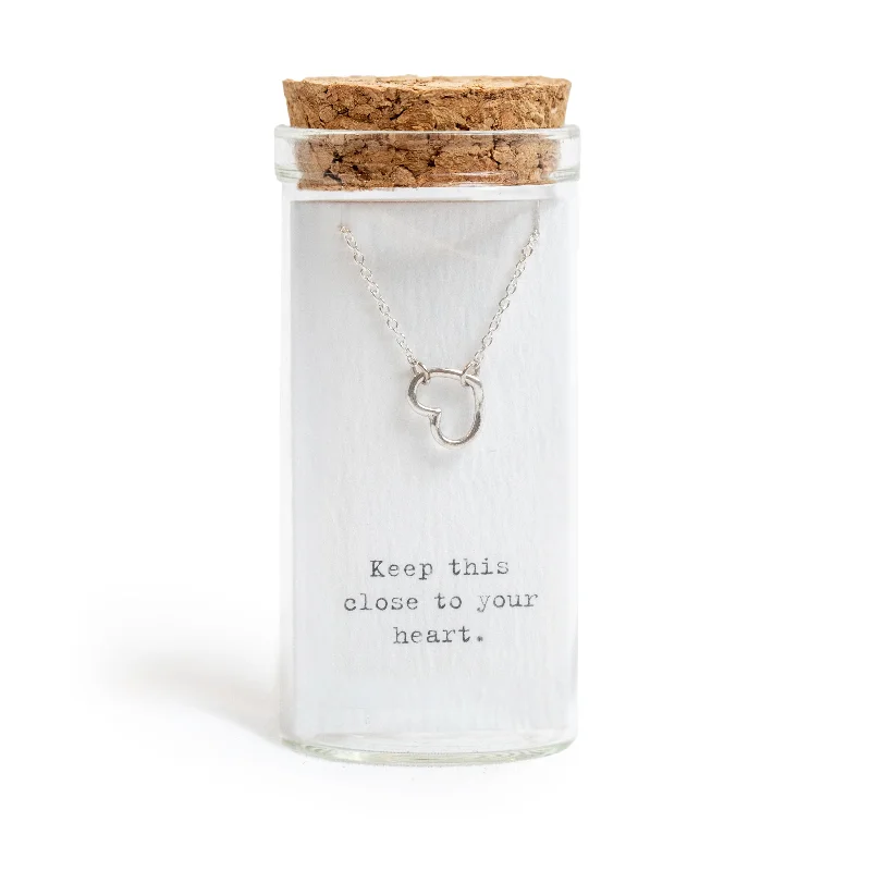 Beautiful necklaces and pendants with geometric shapes for a modern, artistic design-Message in a Bottle Collection - Necklace - Open Heart