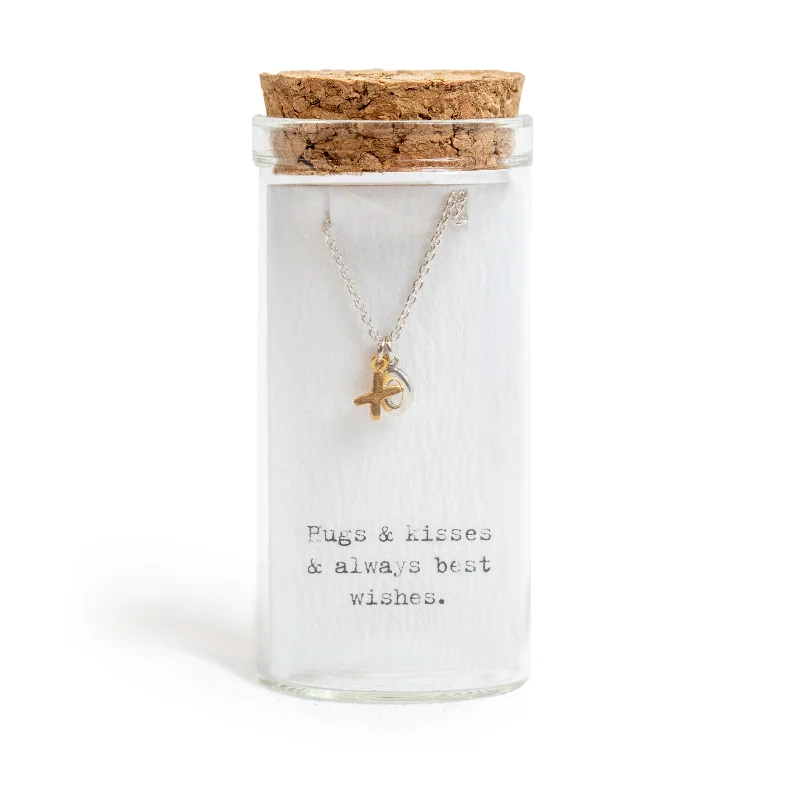 Best necklaces and pendants with layered designs for a chic, stacked look-Message in a Bottle Collection - Necklace - XO