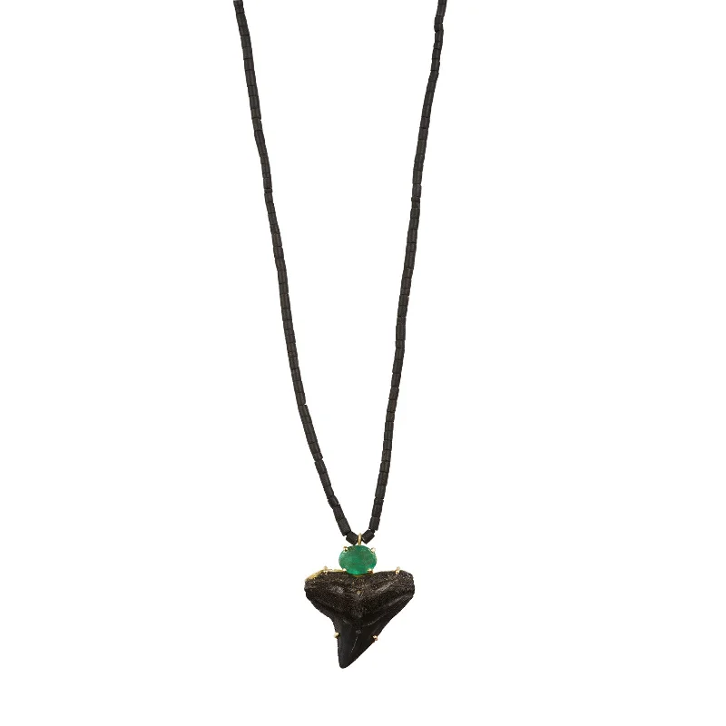 Best necklaces and pendants with heart-shaped designs for a romantic look-Shark Tooth Bead Necklace