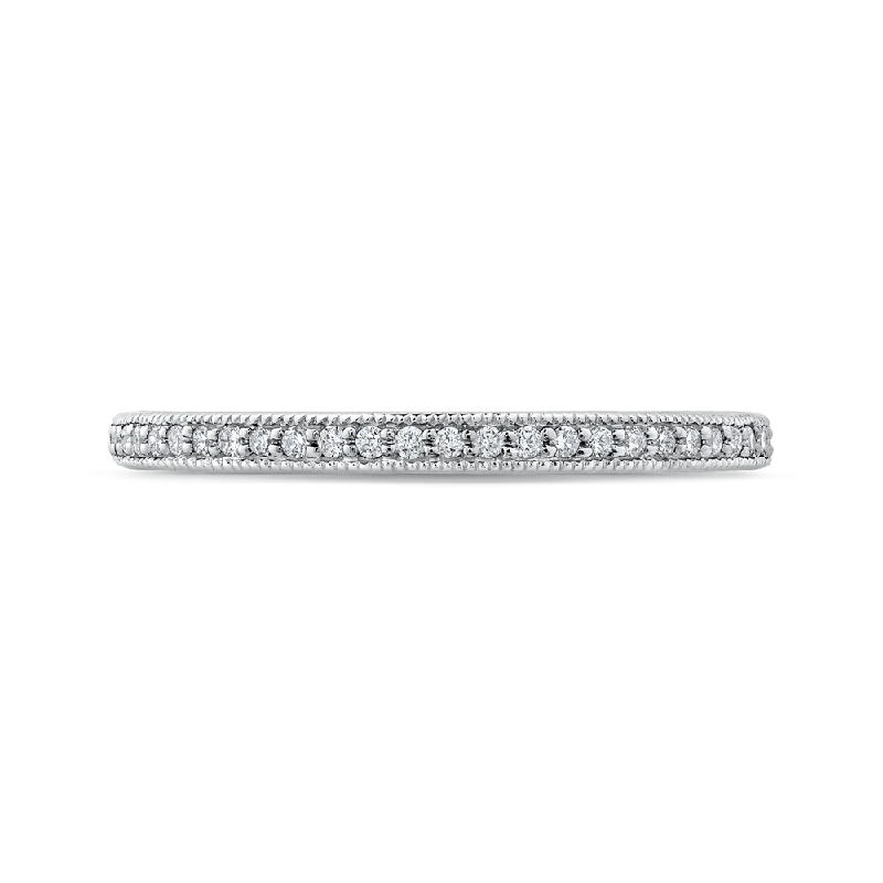 Beautiful necklaces and pendants with gemstone teardrops for an elegant effect-Round Diamond Half Eternity Wedding Band In 14K White Gold