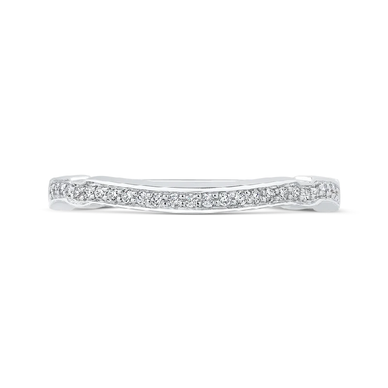 Beautiful necklaces and pendants with diamond-encrusted designs for maximum sparkle-Round Diamond Half Eternity Wedding Band In 14K White Gold