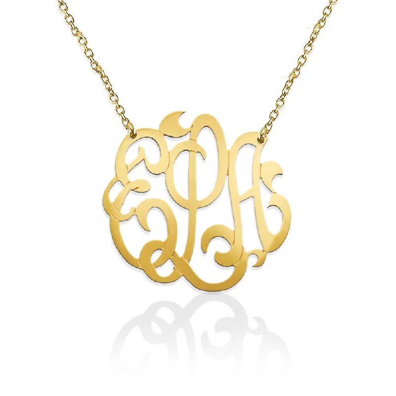 Unique necklaces and pendants with custom birthstone arrangements for personalization-Lace Monogram Pendant