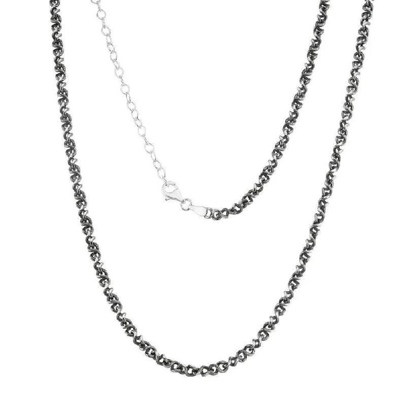 Best necklaces and pendants with crystal accents for a sparkling and elegant style-Sterling Silver Black Rhodium Infinity Chain, 7"