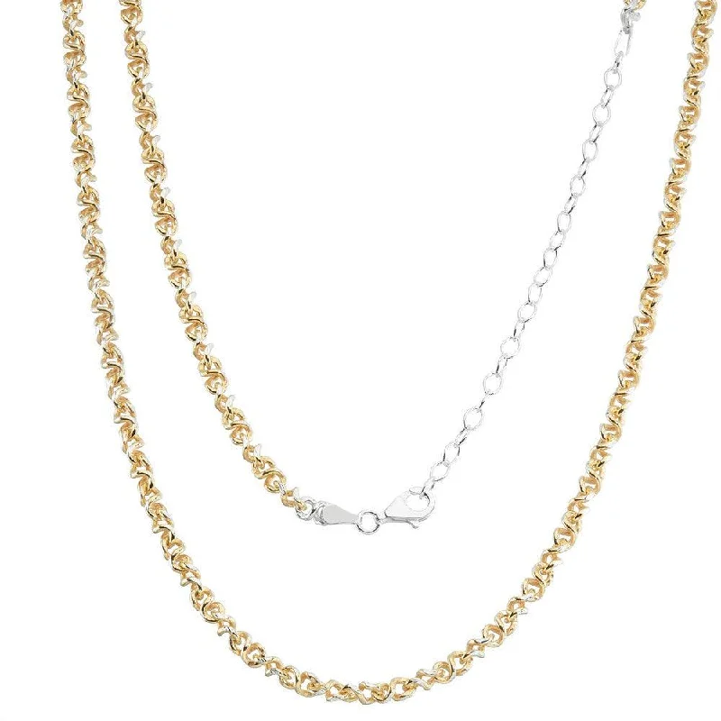 Trendy necklaces and pendants with statement pieces for a bold fashion statement-Sterling Silver Gold Plated Infinity Chain, 7"