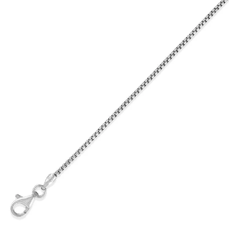 Necklaces and pendants with crescent moon designs for a celestial and mystical feel-Sterling Silver Rhodium Plated 1.26mm Round Box Chain, 20"