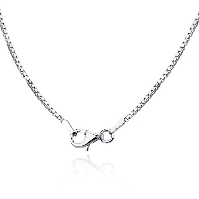 Best necklaces and pendants with matching earrings for a coordinated, elegant look-Sterling Silver Rhodium Plated 1.3mm Rhodium Box Chain, 20"