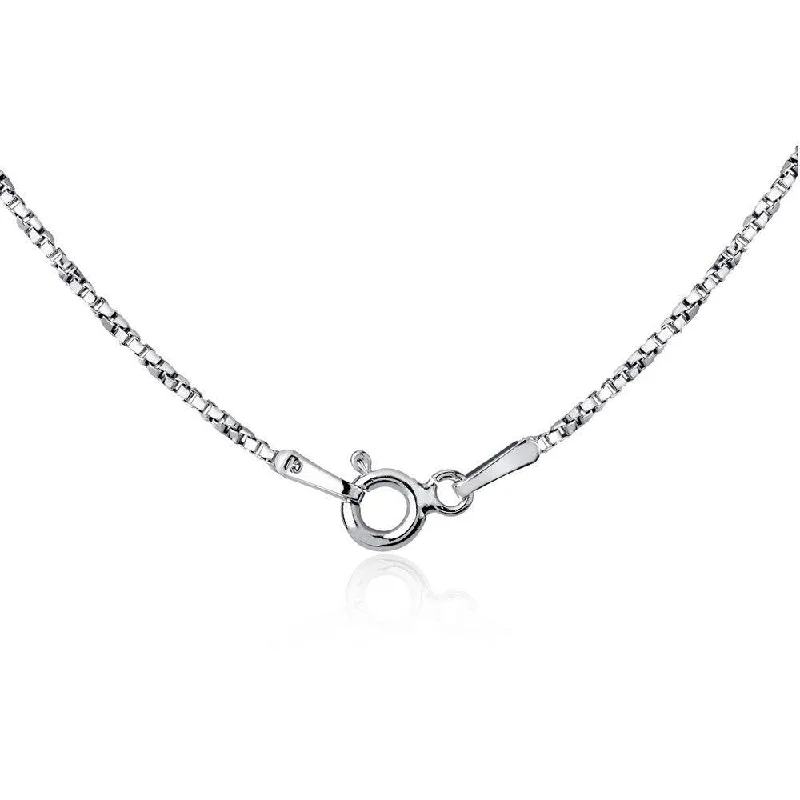 Elegant necklaces and pendants with infinity symbols for timeless designs-Sterling Silver Rhodium Plated 1.3mm Twisted Box Chain, 24"