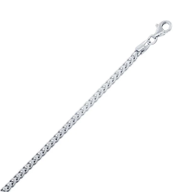 Best necklaces and pendants with art deco elements for a vintage, glamorous design-Sterling Silver Rhodium Plated 2.5mm Franco Chain, 30"