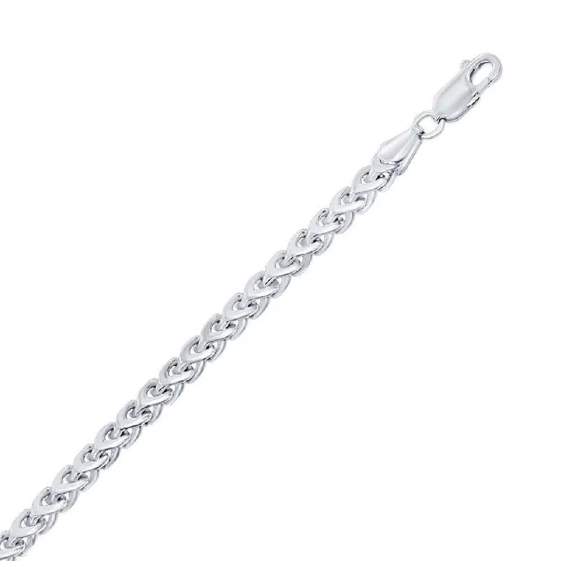 Best necklaces and pendants with matching rings for a coordinated jewelry set-Sterling Silver Rhodium Plated 3mm Franco Chain, 8"