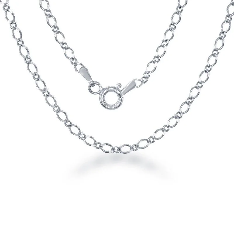 Beautiful necklaces and pendants with tree branch motifs for a nature-inspired design-Sterling Silver Rhodium Plated Fancy Link Chain, 22"