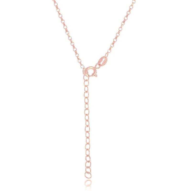 Necklaces and pendants with angel wing motifs for a spiritual, meaningful design-Sterling Silver Rose Gold Plated 1.5mm Rolo Chain