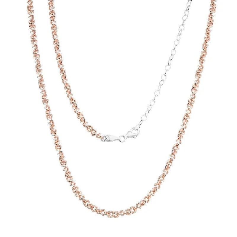 Layered necklaces and pendants for a trendy and fashionable stacked look-Sterling Silver Rose Gold Plated Infinity Chain, 7"