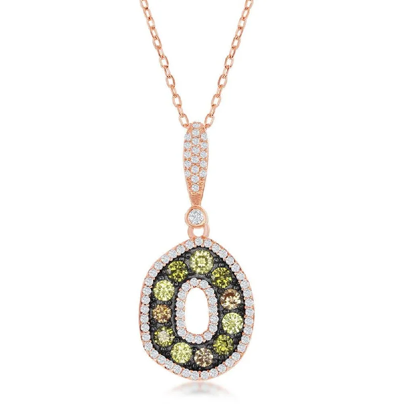 Necklaces and pendants with sun and moon motifs for a celestial-inspired design-Sterling Silver Rose GP with Multi CZ and Black Plating Necklace