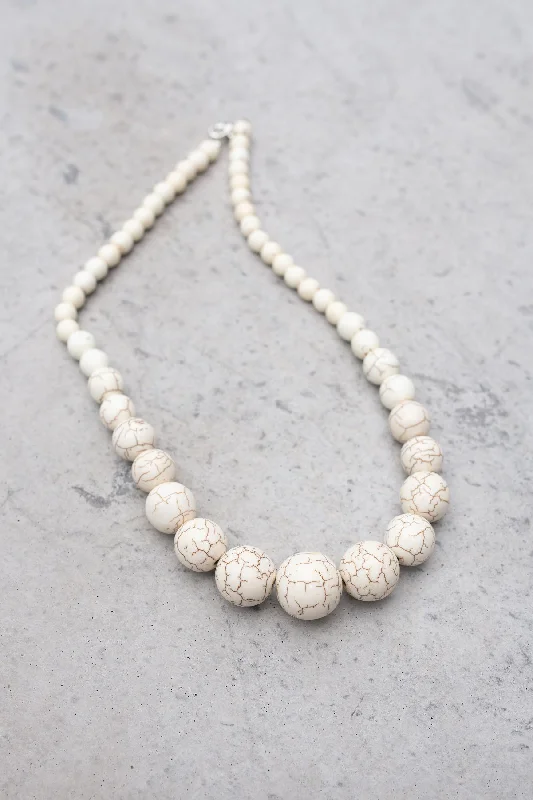 Necklaces and pendants with star-shaped designs for a whimsical, celestial touch-White Howlite Necklace 18"