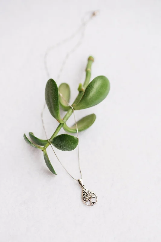 Necklaces and pendants with star-shaped designs for a whimsical, celestial touch-Petite Tree Pendant Necklace