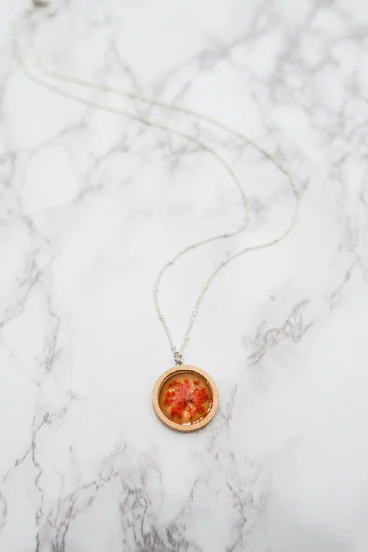 Beautiful necklaces and pendants with layered chains for a fashionable, chic look-Pressed Crimson Pendant Necklace